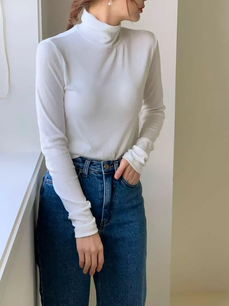 Dawning - Korean Women Fashion - #momslook - Warming Turtleneck Tee - 8