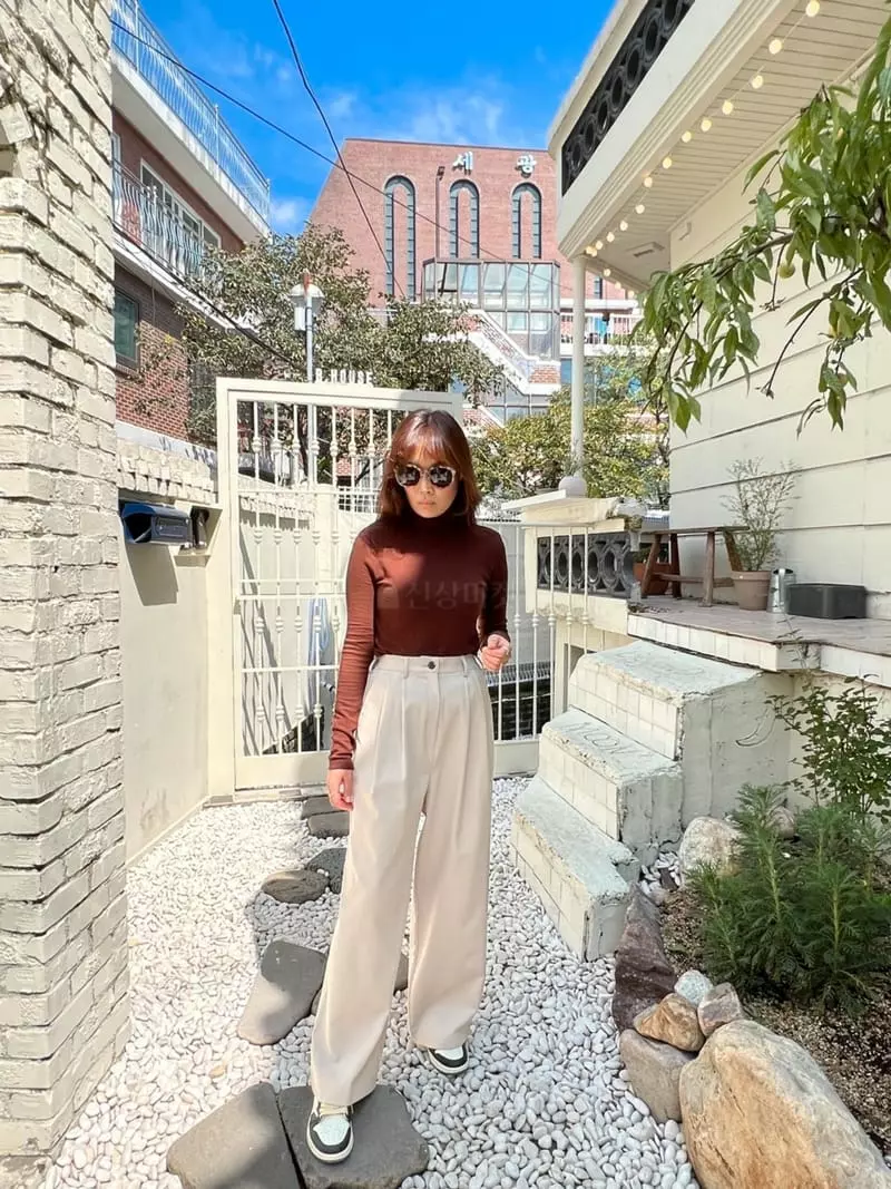 Dayday - Korean Women Fashion - #momslook - Turtleneck Tee - 8