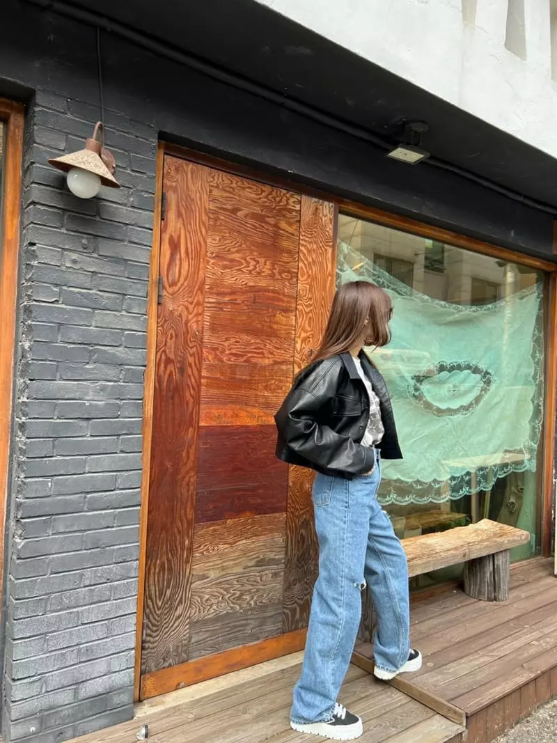 Dayday - Korean Women Fashion - #momslook - Leather Jacket