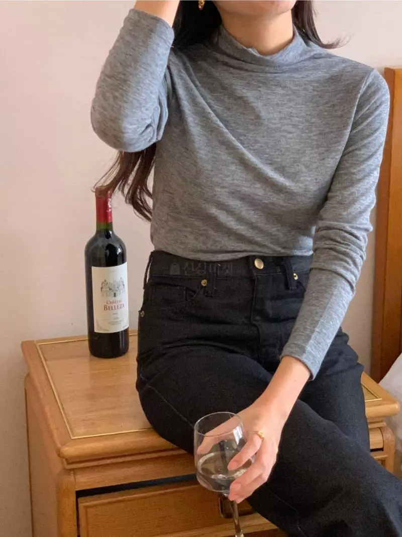 Denali - Korean Women Fashion - #momslook - Turtleneck Tee - 2
