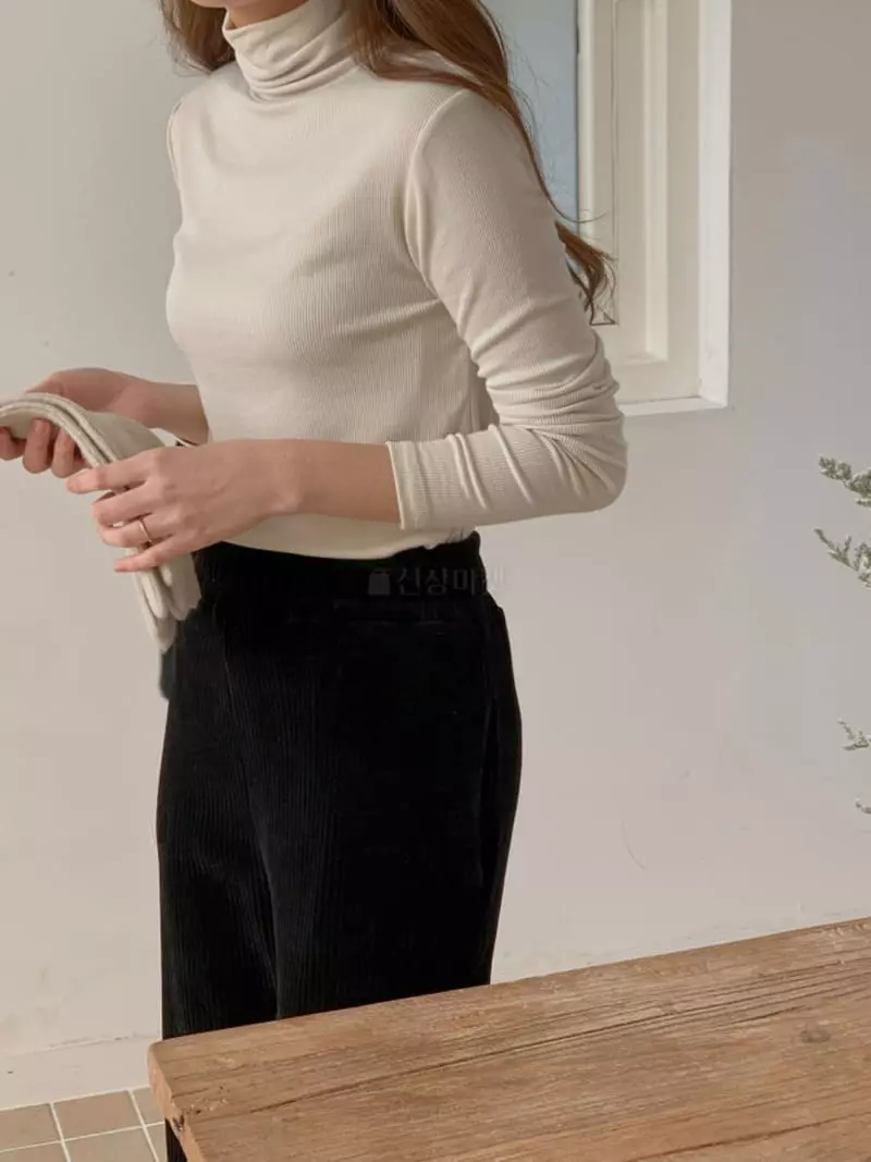 Denali - Korean Women Fashion - #momslook - Rib Turtleneck Tee - 3