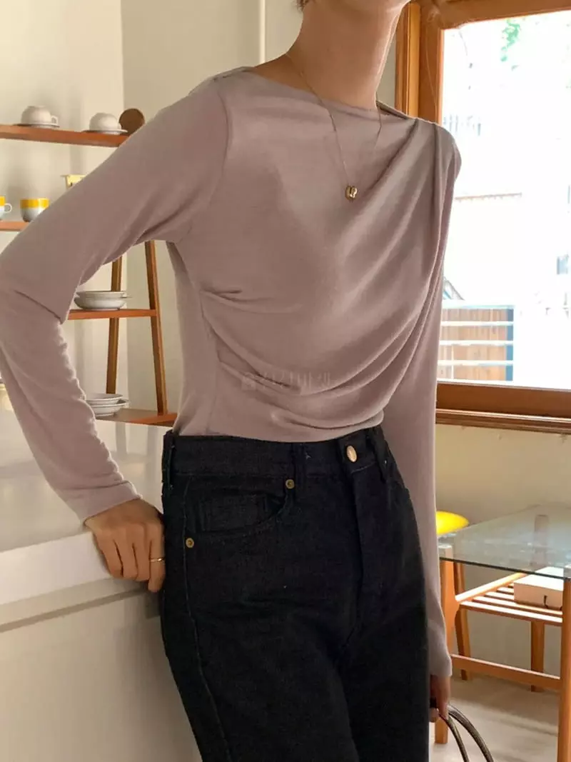 Denali - Korean Women Fashion - #womensfashion - Off Shirring Tee - 4