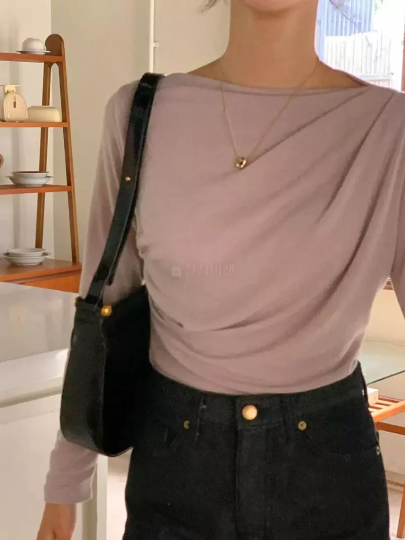 Denali - Korean Women Fashion - #vintagekidsstyle - Off Shirring Tee - 5