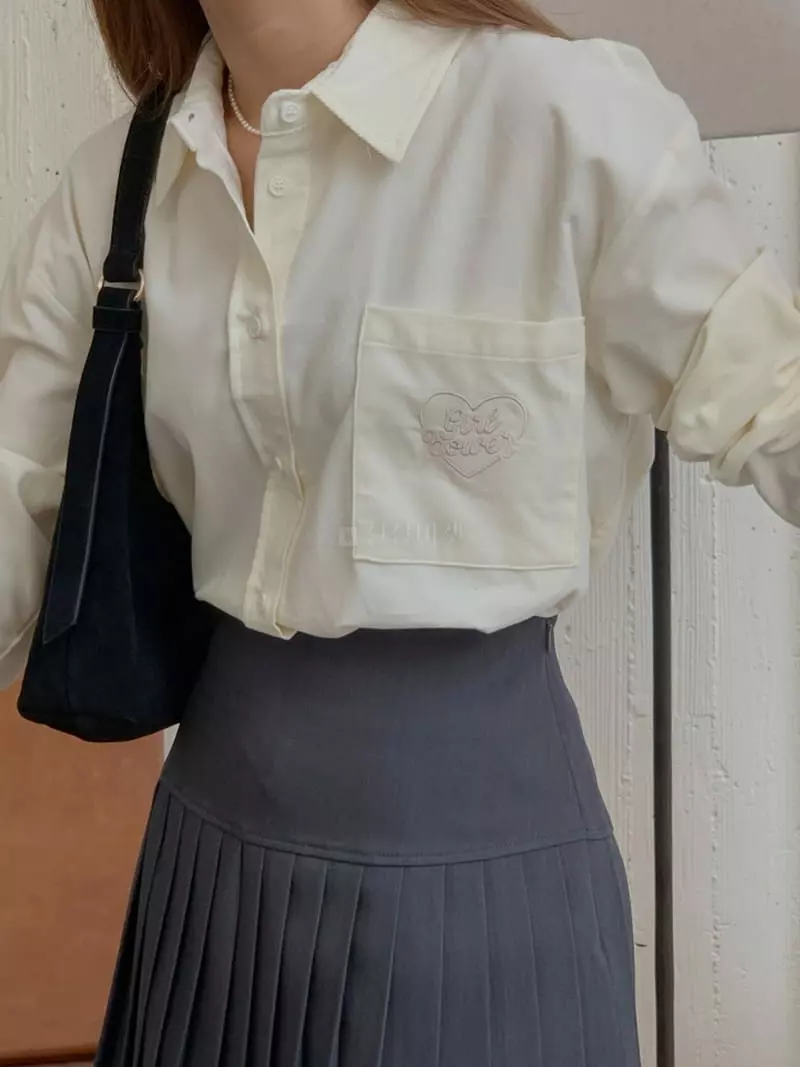 Denali - Korean Women Fashion - #womensfashion - Rib Heart Shirt - 5