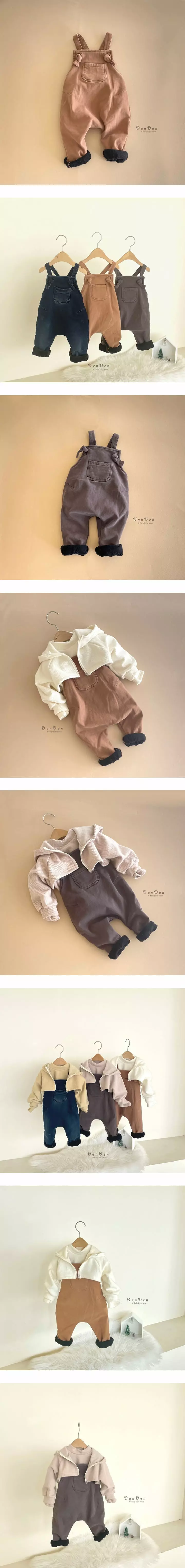 Denden - Korean Children Fashion - #toddlerclothing - Mink bon Dungarees