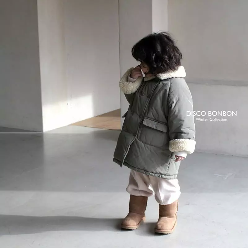 Disco Bonbon - Korean Children Fashion - #Kfashion4kids - Khaki Bonbon Padding Jacket - 11