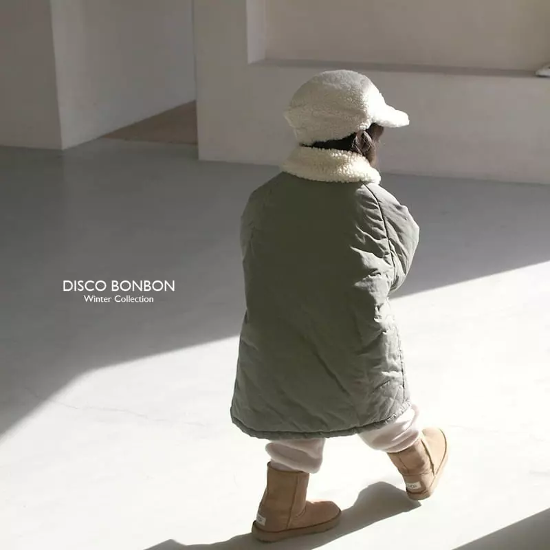 Disco Bonbon - Korean Children Fashion - #childofig - Khaki Bonbon Padding Jacket - 4