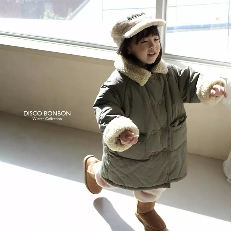 Disco Bonbon - Korean Children Fashion - #designkidswear - Khaki Bonbon Padding Jacket - 5