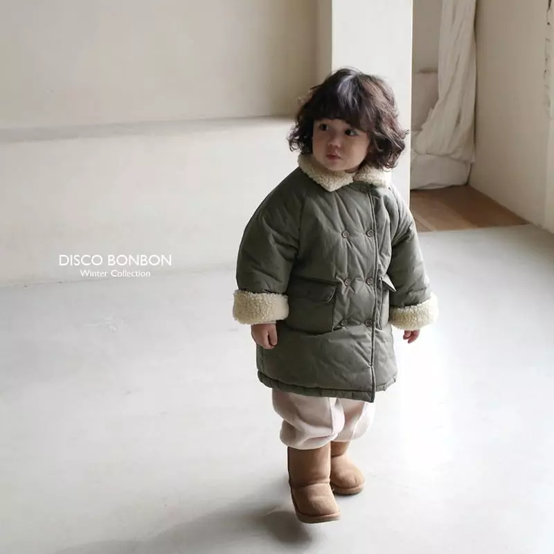 Disco Bonbon - Korean Children Fashion - #fashionkids - Khaki Bonbon Padding Jacket - 7