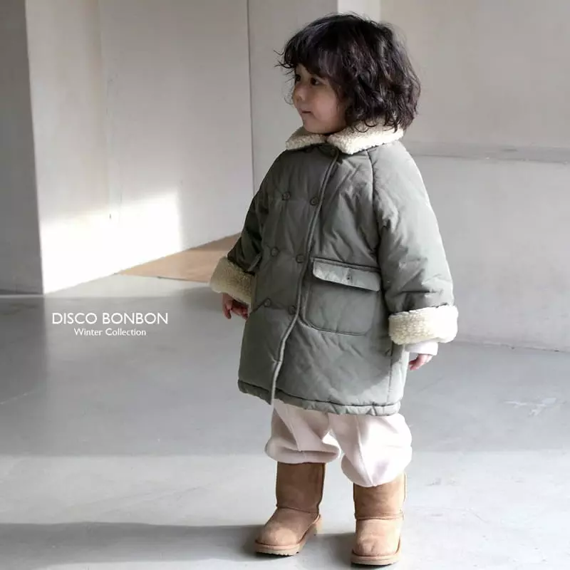 Disco Bonbon - Korean Children Fashion - #kidsshorts - Khaki Bonbon Padding Jacket - 8