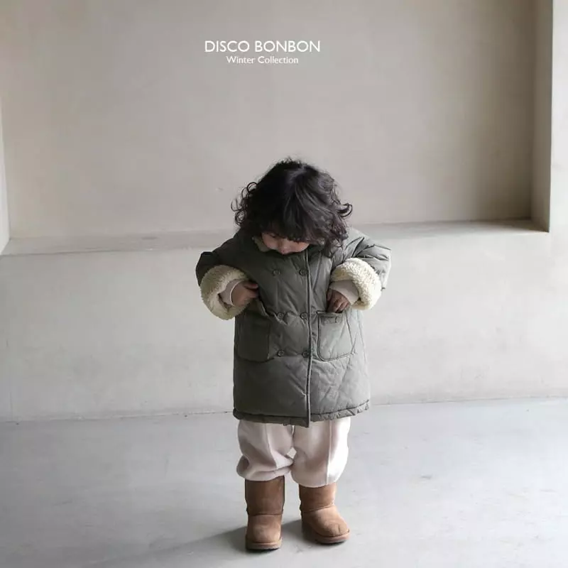 Disco Bonbon - Korean Children Fashion - #kidzfashiontrend - Khaki Bonbon Padding Jacket - 10
