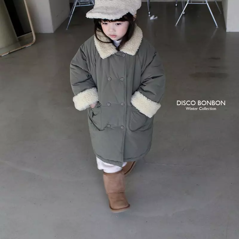 Disco Bonbon - Korean Children Fashion - #stylishchildhood - Khaki Bonbon Padding Jacket - 2