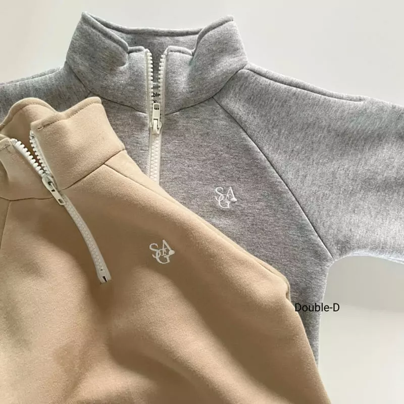 Doubled - Korean Children Fashion - #kidsstore - Embroidery Half Zip-up - 2