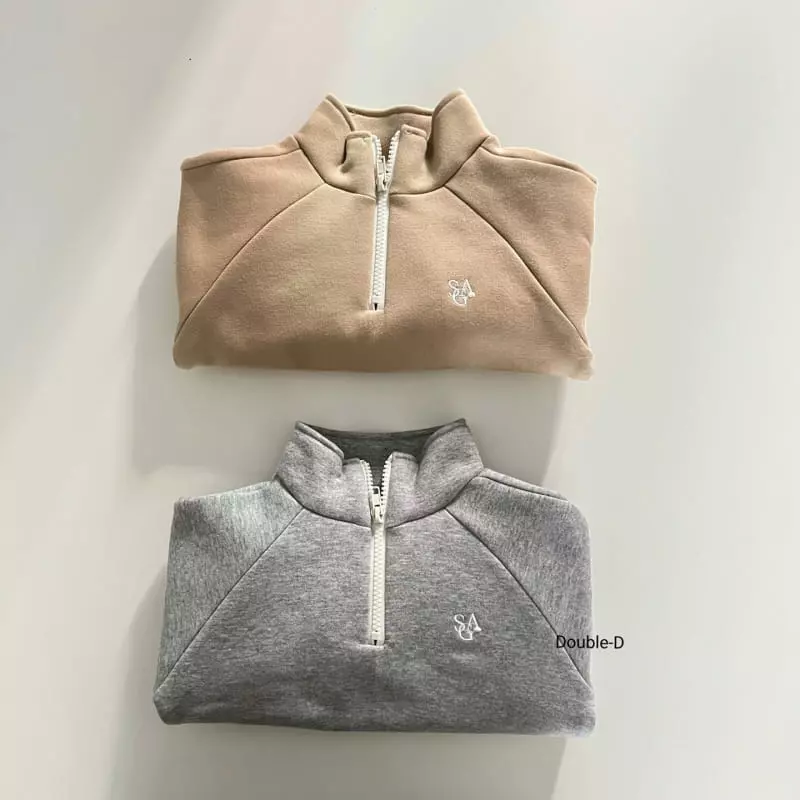 Doubled - Korean Children Fashion - #kidzfashiontrend - Embroidery Half Zip-up - 3