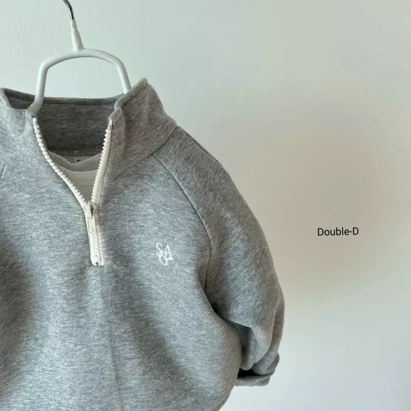 Doubled - Korean Children Fashion - #littlefashionista - Embroidery Half Zip-up - 5