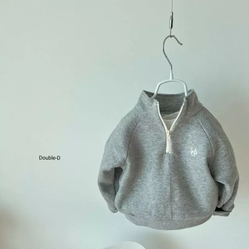 Doubled - Korean Children Fashion - #magicofchildhood - Embroidery Half Zip-up - 6