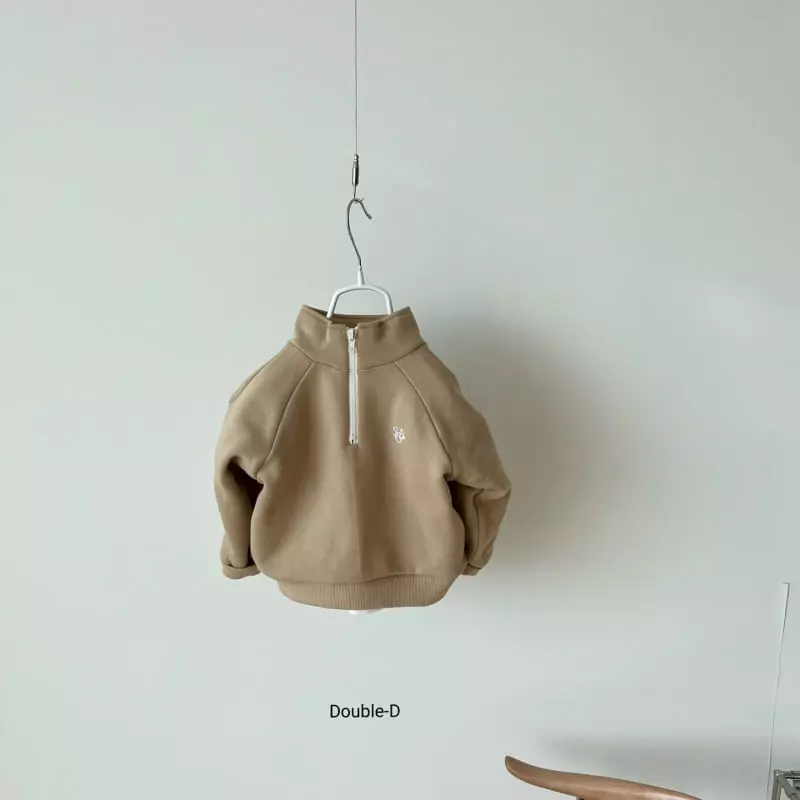 Doubled - Korean Children Fashion - #todddlerfashion - Embroidery Half Zip-up - 9