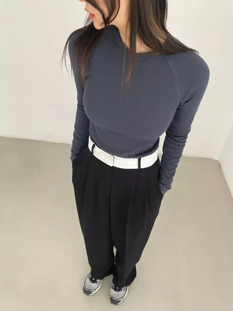 Duplo - Korean Women Fashion - #momslook - Linbe Rib Tee - 11