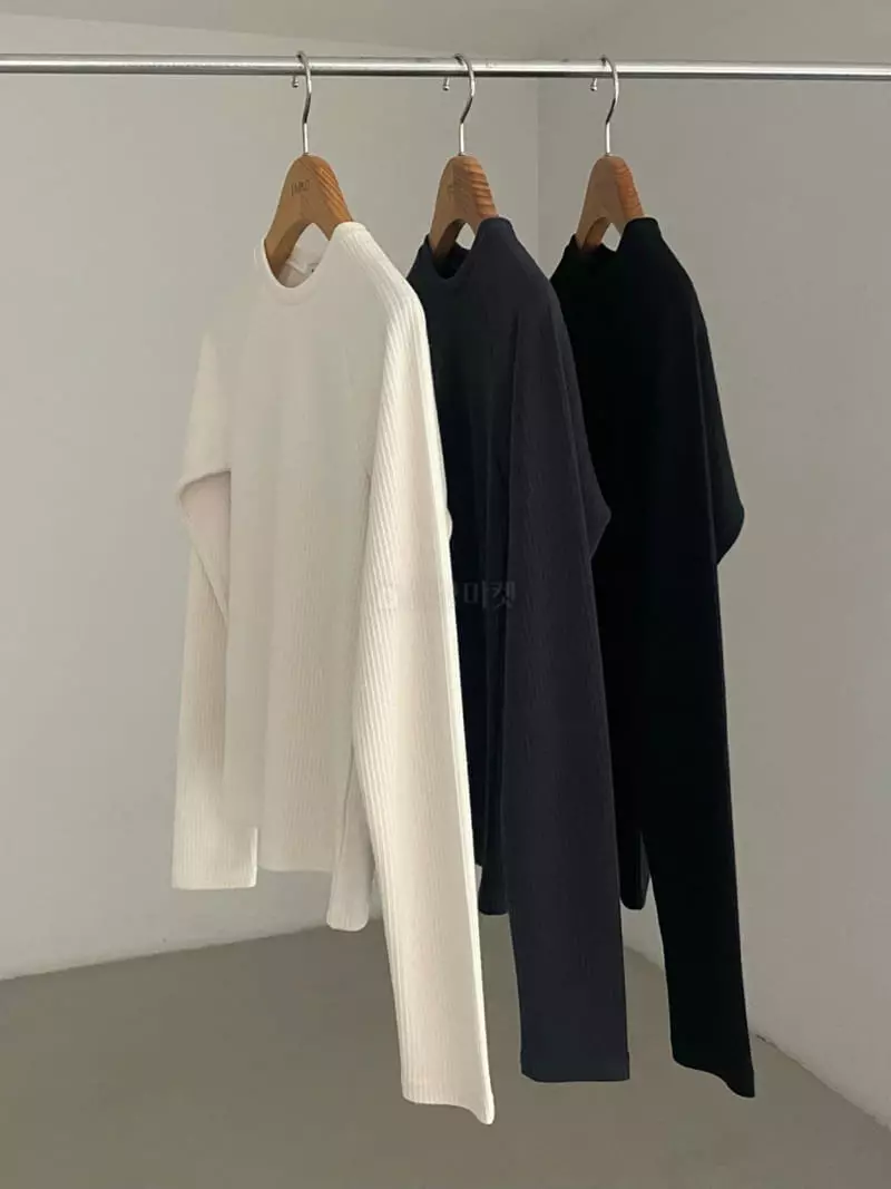 Duplo - Korean Women Fashion - #momslook - Linbe Rib Tee - 3