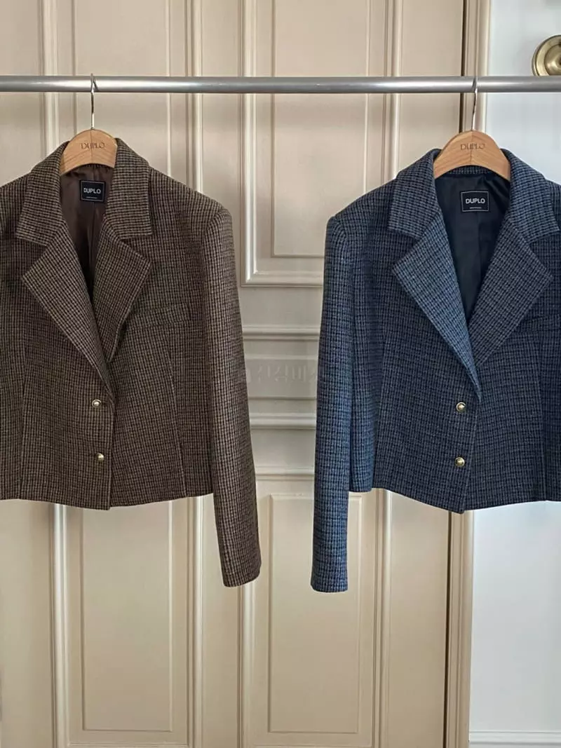 Duplo - Korean Women Fashion - #momslook - Mood Check Jacket