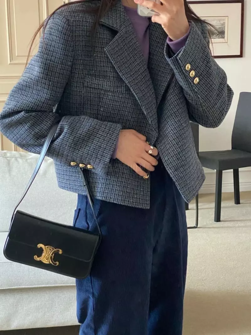 Duplo - Korean Women Fashion - #momslook - Mood Check Jacket - 7