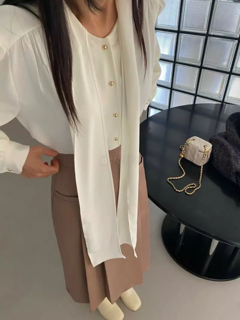 Duplo - Korean Women Fashion - #momslook - Scarf Blouse - 9