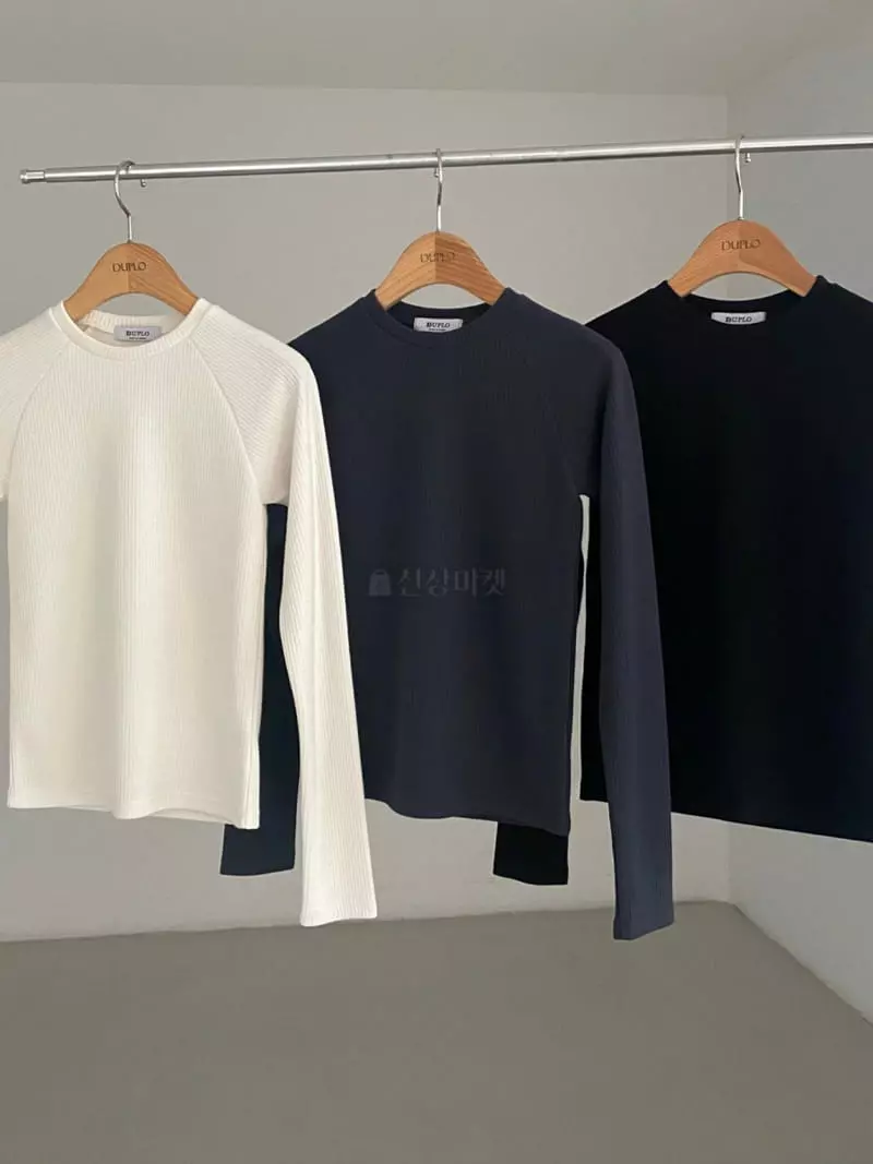 Duplo - Korean Women Fashion - #momslook - Linbe Rib Tee - 4