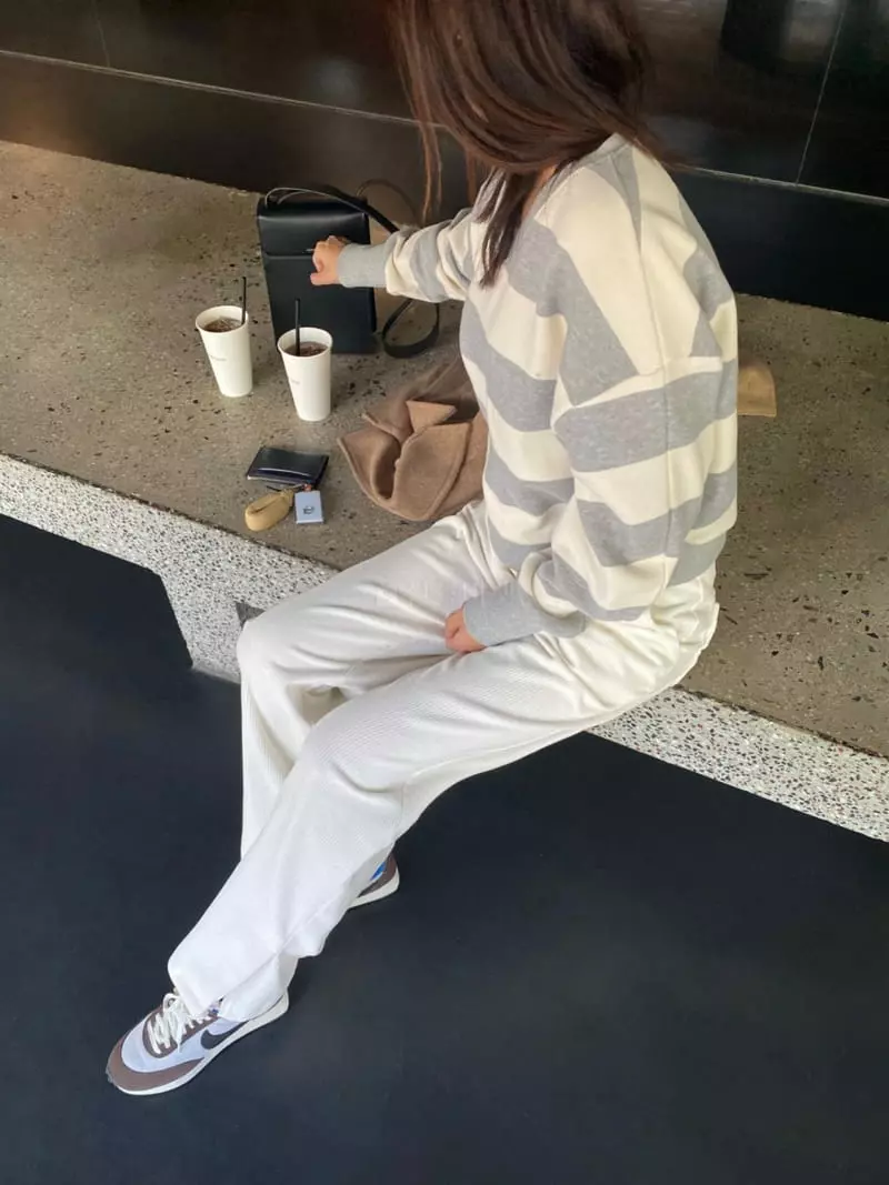 Duplo - Korean Women Fashion - #womensfashion - Stripes Sweatshirt - 5