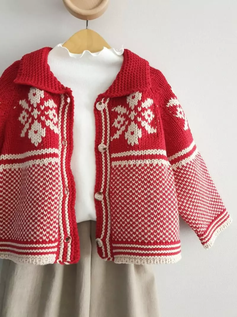 Eclair - Korean Children Fashion - #magicofchildhood - Red Cardigan - 2