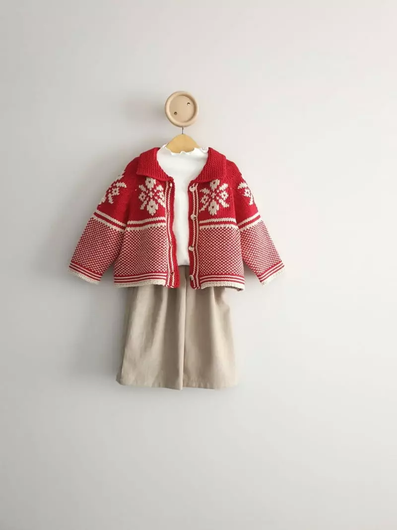 Eclair - Korean Children Fashion - #minifashionista - Red Cardigan - 3
