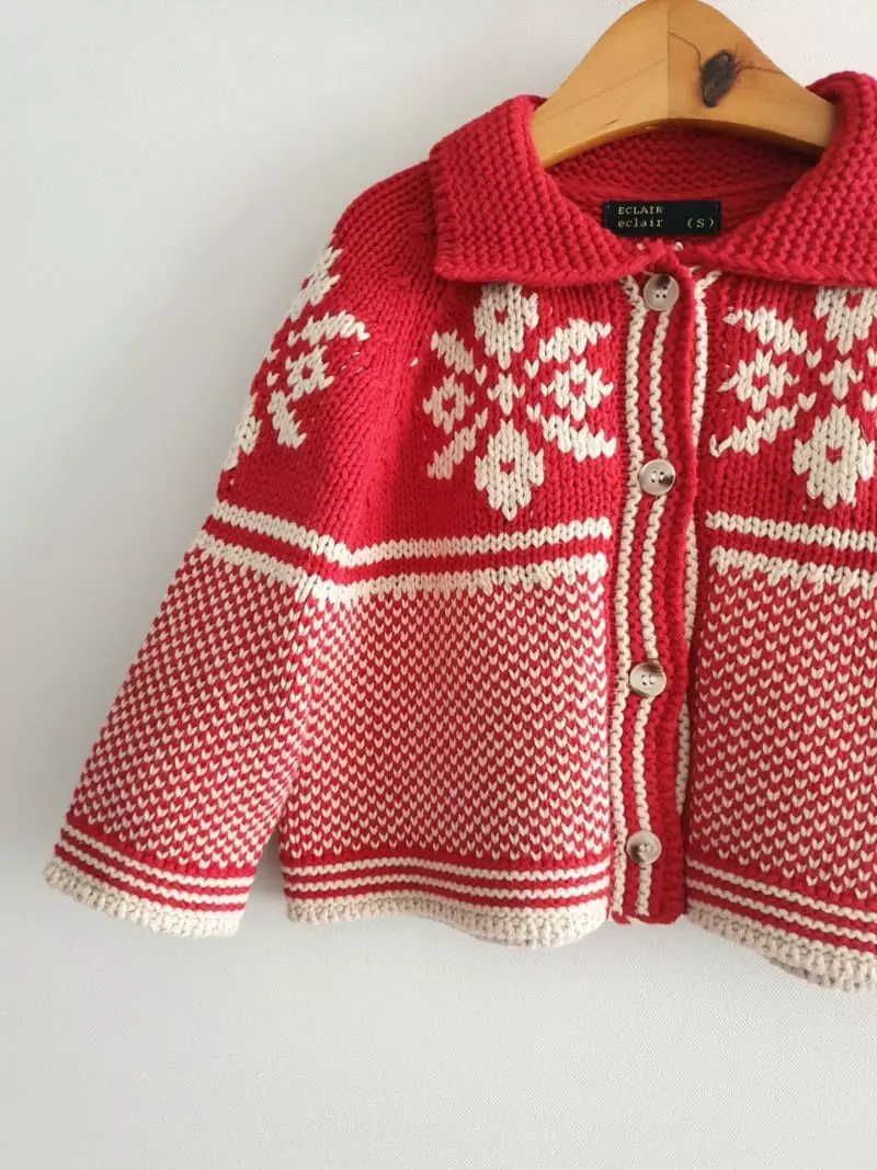 Eclair - Korean Children Fashion - #minifashionista - Red Cardigan - 4