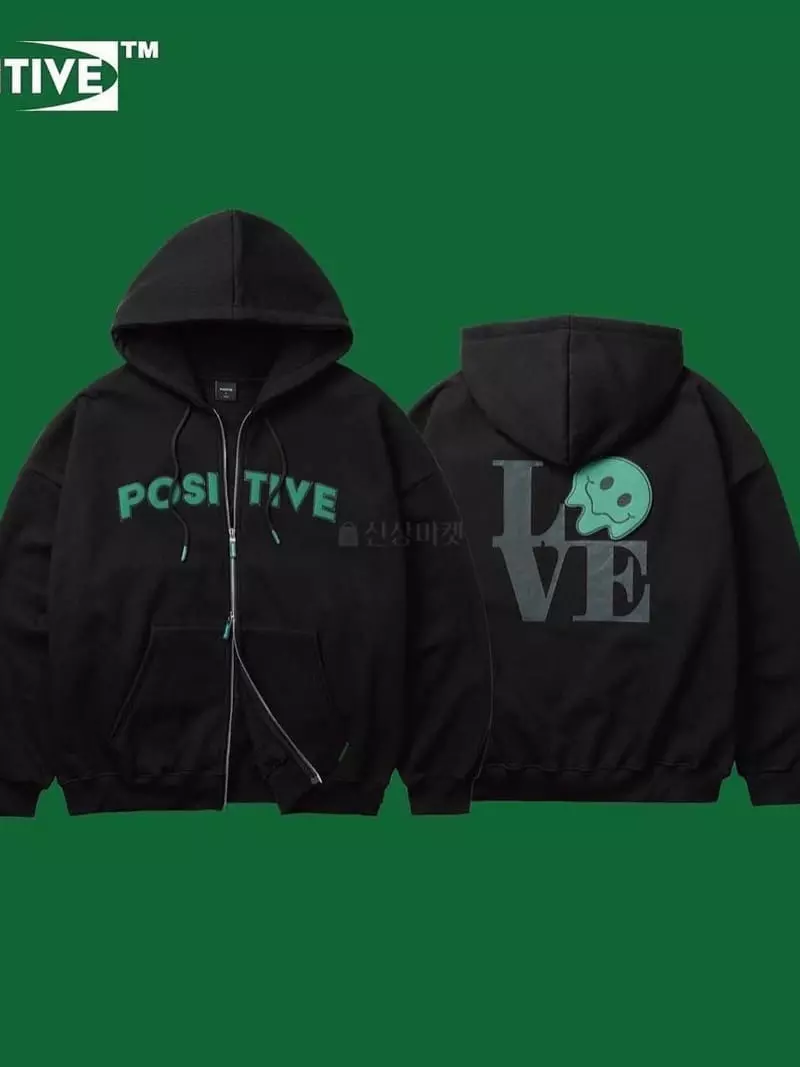 Edison Store - Korean Women Fashion - #womensfashion - Positive Love Hoody Zip-up