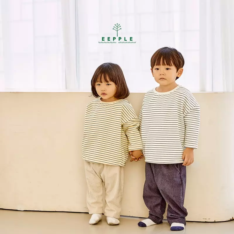 Eepple - Korean Children Fashion - #childofig - Fleece Stripes Tee - 10