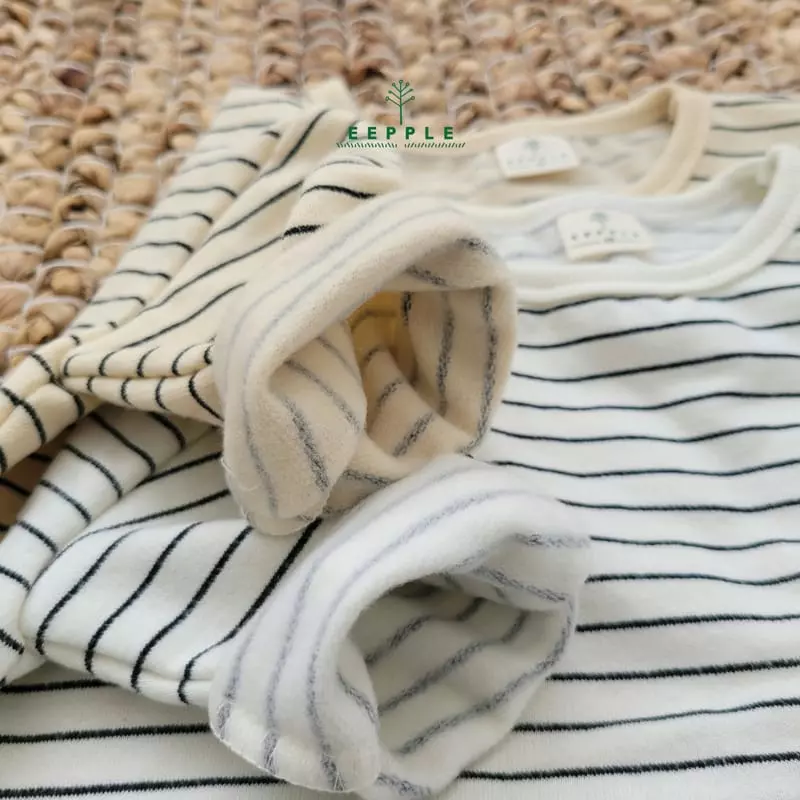 Eepple - Korean Children Fashion - #fashionkids - Fleece Stripes Tee
