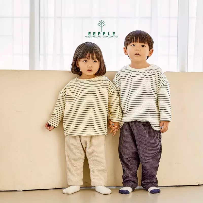 Eepple - Korean Children Fashion - #kidsstore - Fleece Stripes Tee - 4