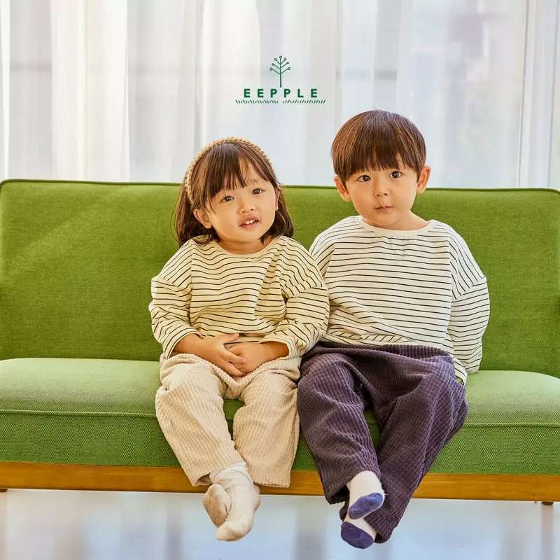 Eepple - Korean Children Fashion - #littlefashionista - Fleece Stripes Tee - 6