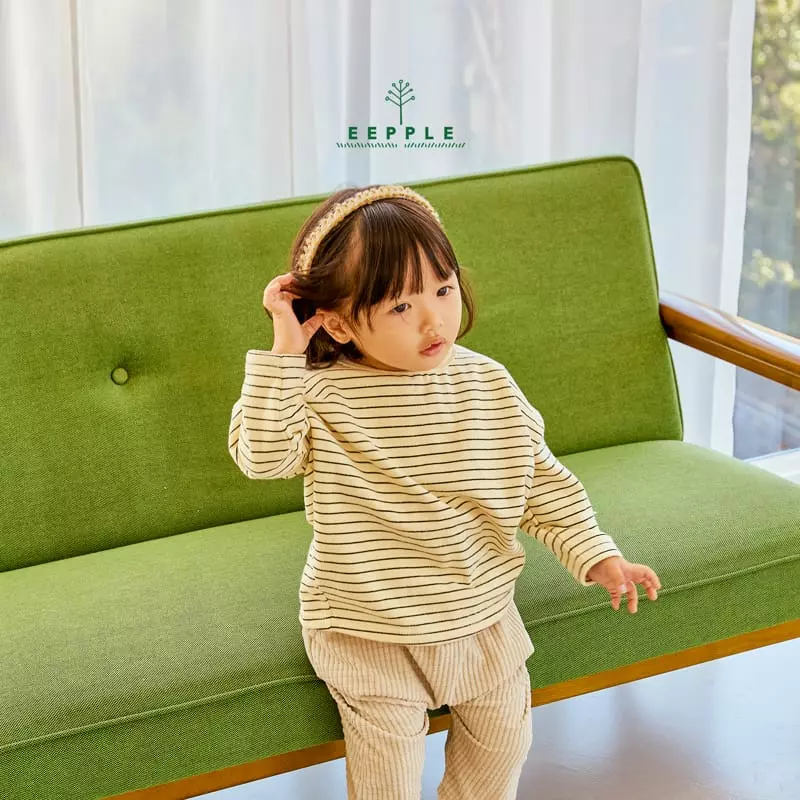 Eepple - Korean Children Fashion - #magicofchildhood - Fleece Stripes Tee - 7