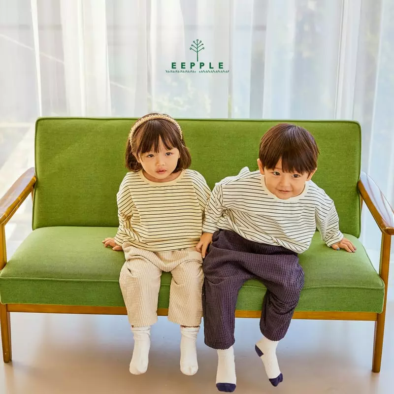 Eepple - Korean Children Fashion - #prettylittlegirls - Fleece Stripes Tee - 9