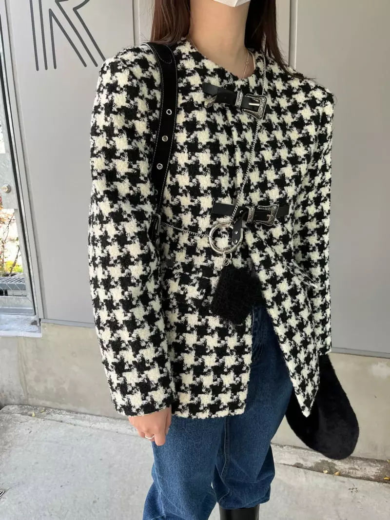 Egg Is - Korean Women Fashion - #momslook - Line Hound Jacket