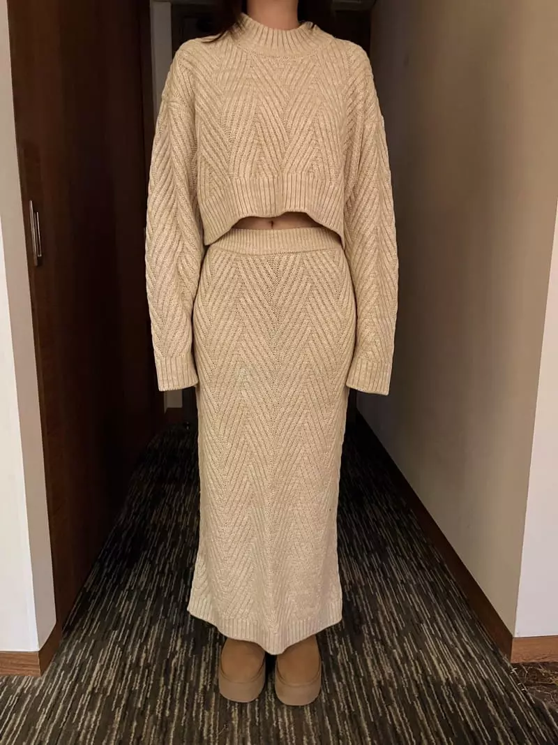 Egg Is - Korean Women Fashion - #momslook - Fave Knit Set up - 12