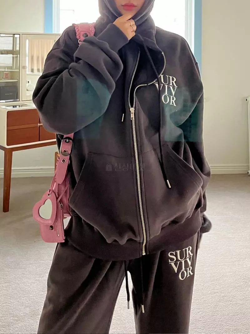 Egg Is - Korean Women Fashion - #womensfashion - Survival Hoody Zip-up - 7