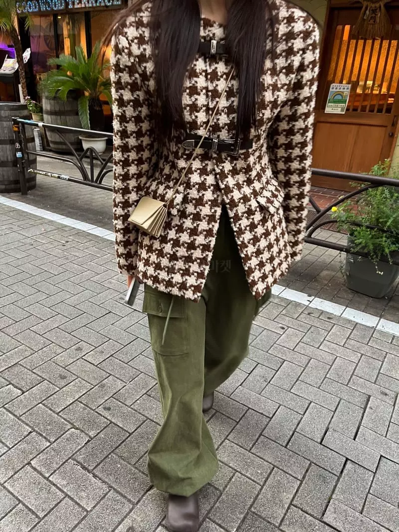 Egg Is - Korean Women Fashion - #momslook - Line Hound Jacket - 4