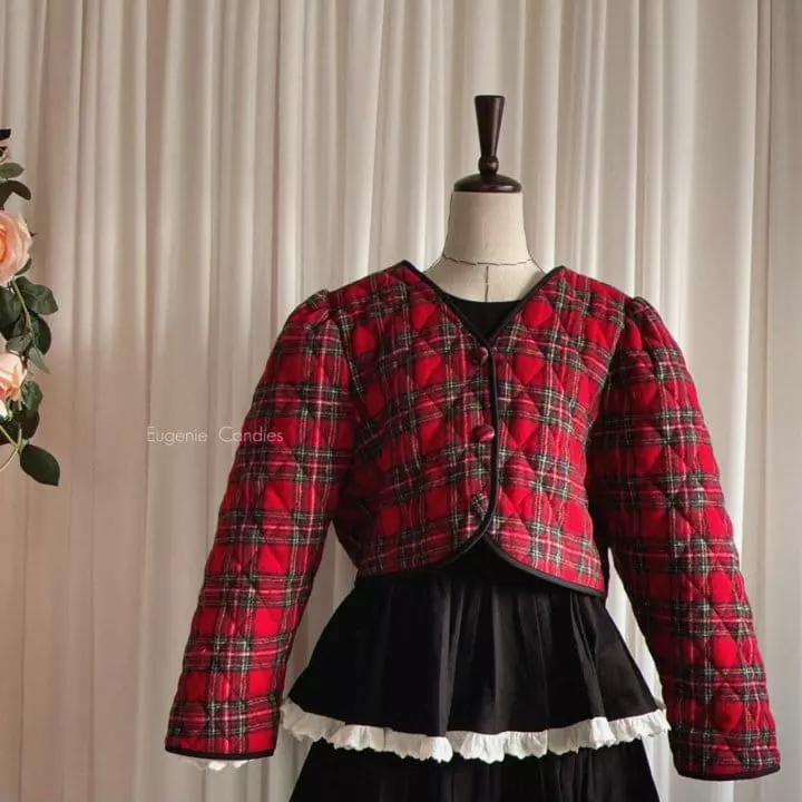 Eugenie Candies - Korean Children Fashion - #designkidswear - Ppea Short Jacket (Merry Check) - 3