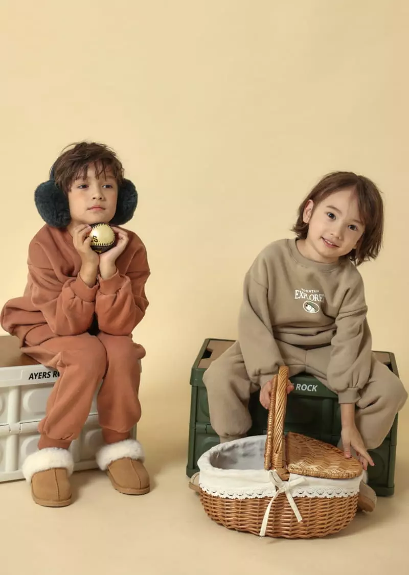 Fashion King - Korean Children Fashion - #Kfashion4kids - Mountain Bear Top Bottom Set - 5