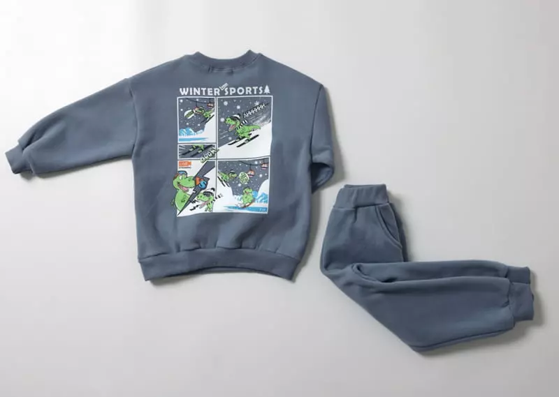 Fashion King - Korean Children Fashion - #designkidswear - Dino Sport Top Bottom Set - 10