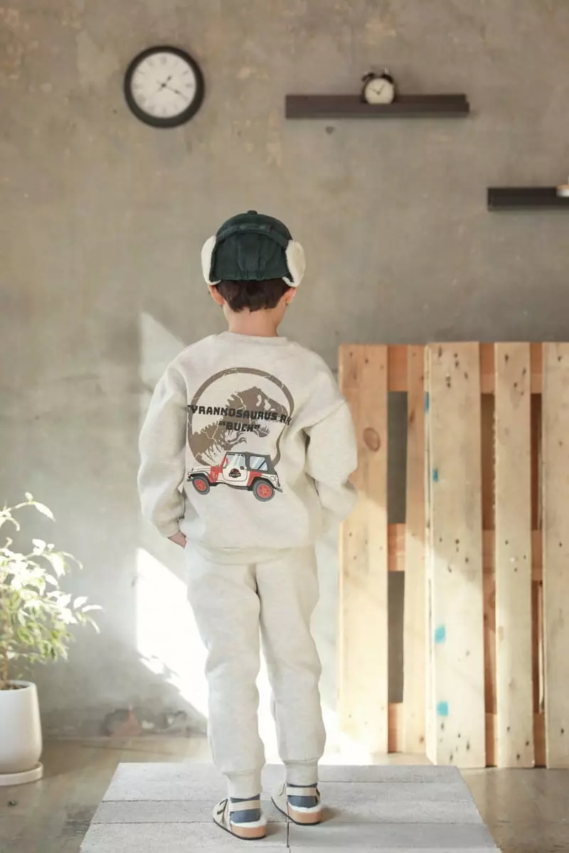 Fashion King - Korean Children Fashion - #fashionkids - Jurassic Fleece Top Bottom Set - 8