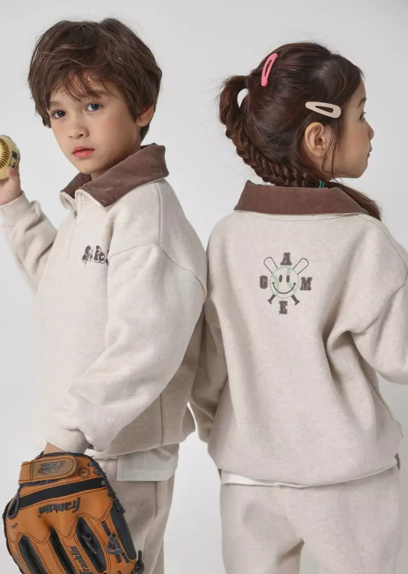 Fashion King - Korean Children Fashion - #littlefashionista - Base Half Open Top Bottom Set