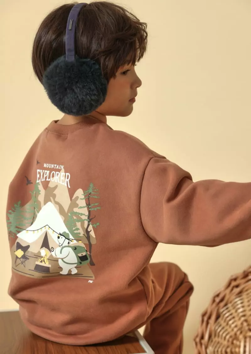 Fashion King - Korean Children Fashion - #minifashionista - Mountain Bear Top Bottom Set - 8