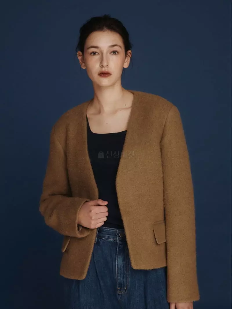Fave - Korean Women Fashion - #momslook - Bear No Collar Jacket