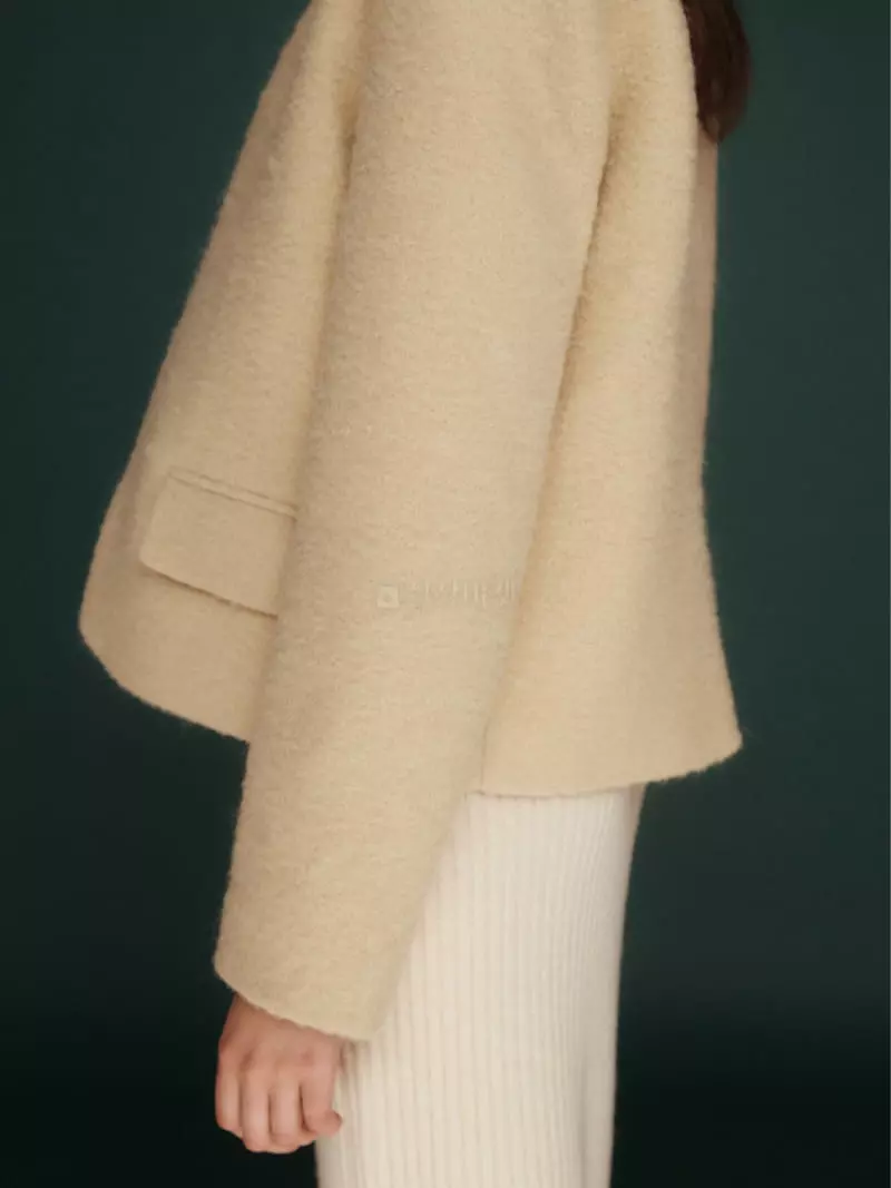 Fave - Korean Women Fashion - #vintagekidsstyle - Bear No Collar Jacket - 6